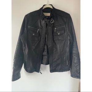 Michael Kors Genuine Leather Moto Jacket